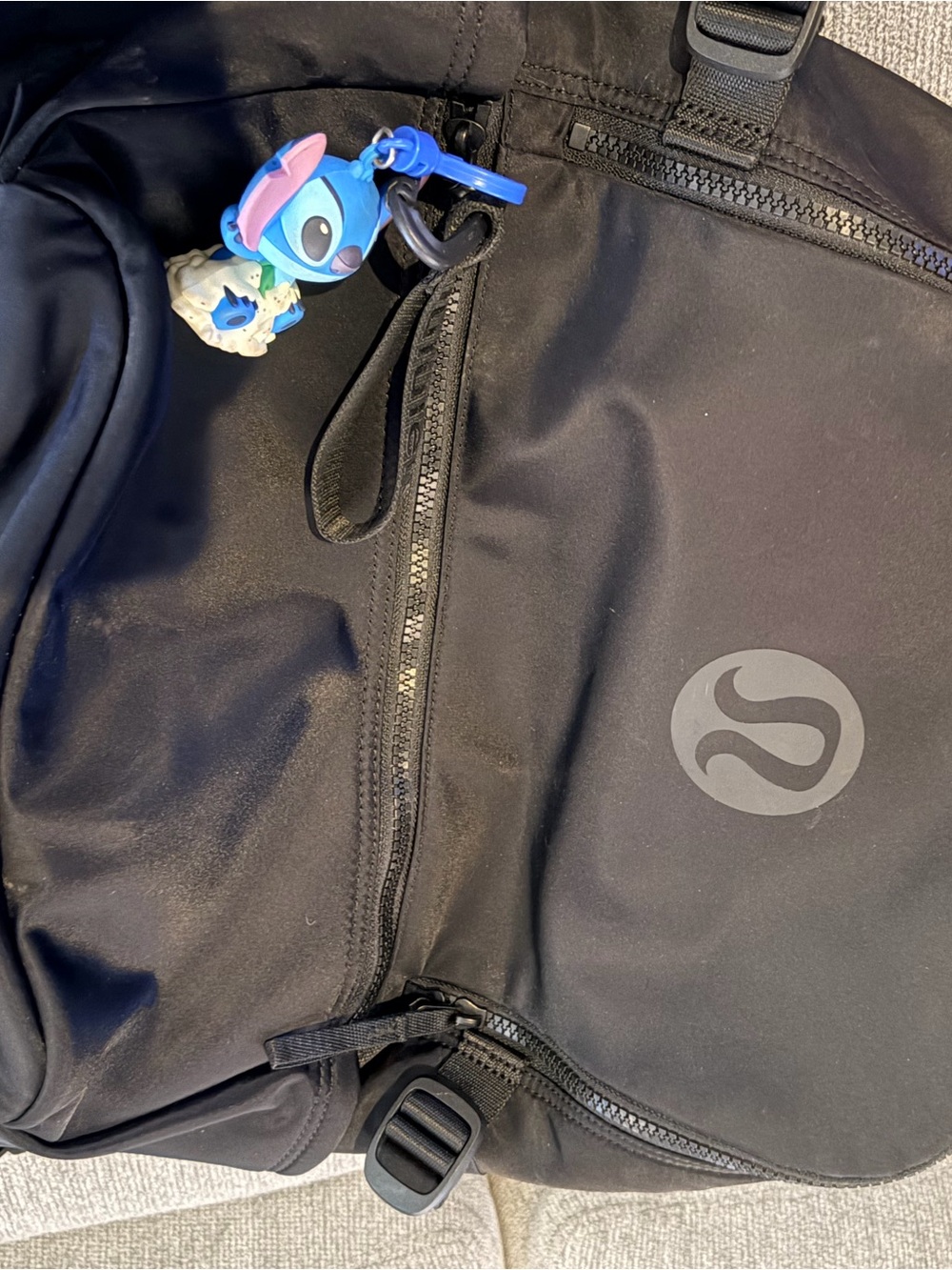 lululemon athletica Black Men’s Backpack with Stitch Accent Charm